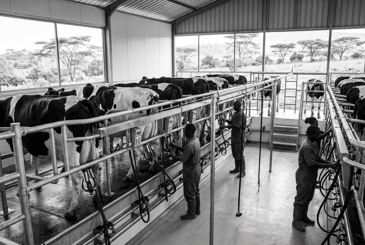 Modern milking parlor